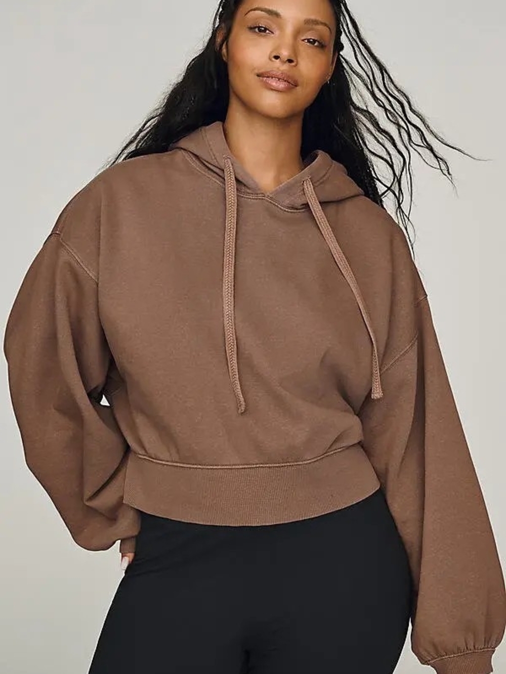 Daily Practice Drawstring Hoodie Rudgy Tan Size XL